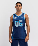 Load image into Gallery viewer, Venum X Top Rank Original Men&#39;s Basketball Jersey - Navy Blue
