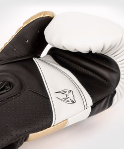 VENUM Elite Evo Boxing Gloves - White/Gold